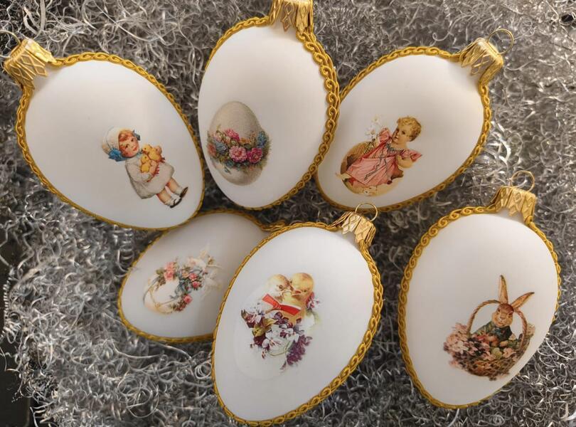 Sada kraslic vintage velikonočních ANTOINETTE 6 ks